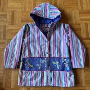 girls 2000s striped butterfly raincoat by clockwise
